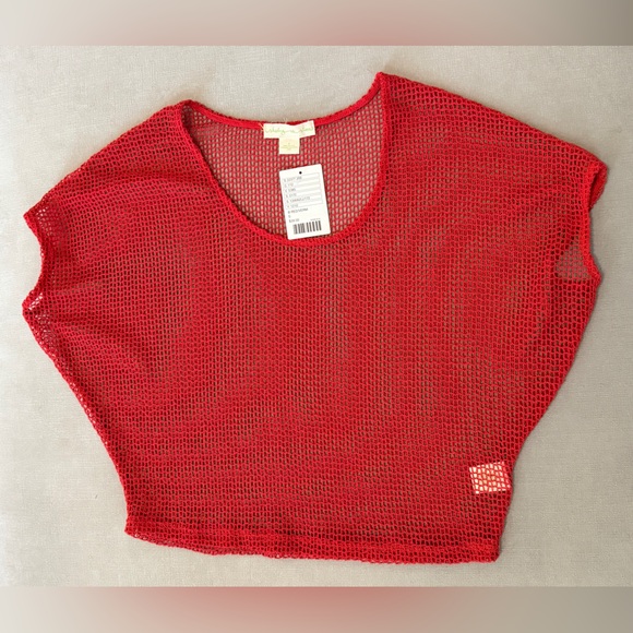 Staring at Stars Red Mesh Crop Top - Size S - NWT - Picture 3 of 12
